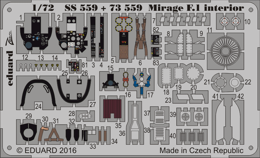 エデュアルド(73559) 1/72 ミラージュ F.1用エッチングパーツ(スペシャルホビー用)