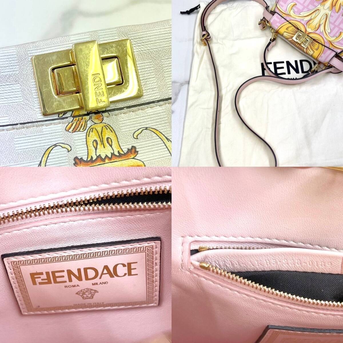 美品 フェンディ×ヴェルサーチェ ミニ ピーカブー 2way 美品 フェンディ×ヴェルサーチェ ミニ ピーカブー 2way