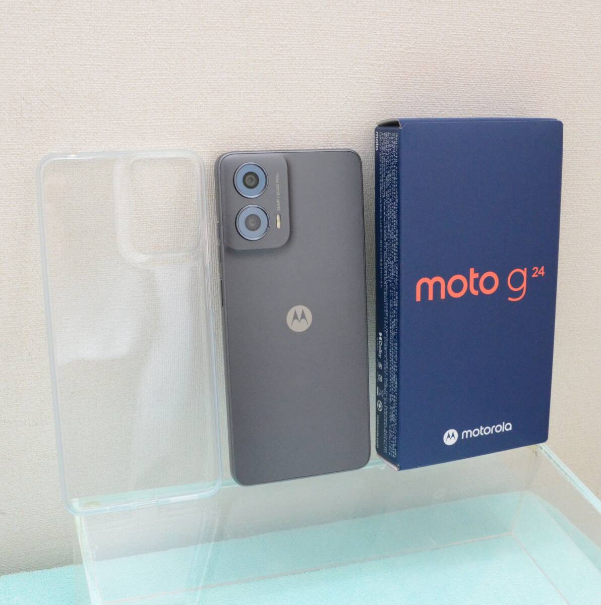大画面高性能moto g24 未使用 マットチャコールSIMフリー版 (モトローラ motorola ブラック 黒 ライツフォンエモパーアクオスアンドロイド)