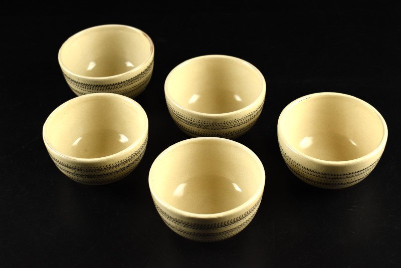 新年の贈り物 茶碗 蔵A3379a】八木明 汲出碗 共箱 五客 鉢