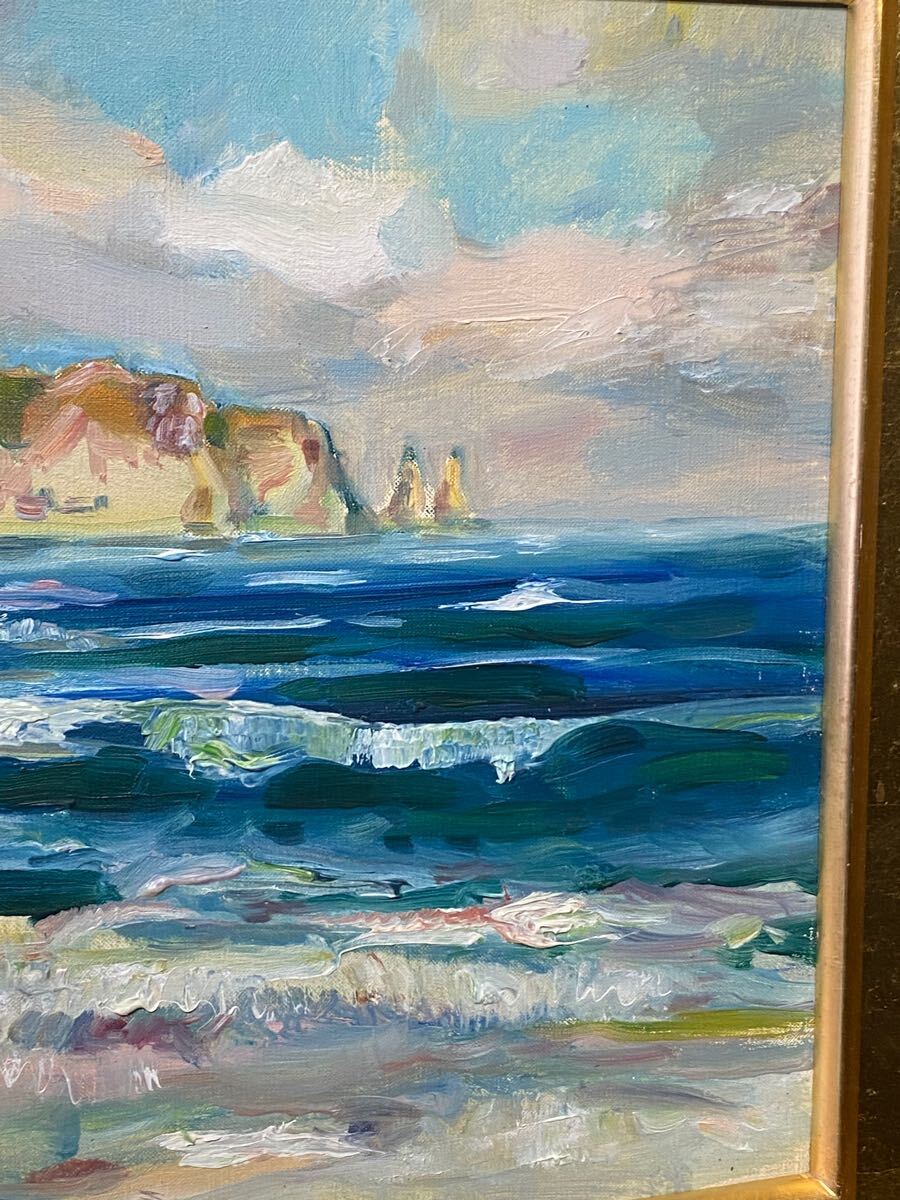 【現金特価】 桜井慶治 油彩画 真作 【大東岬】外房州 三越 海 風景画 F6号 絵画