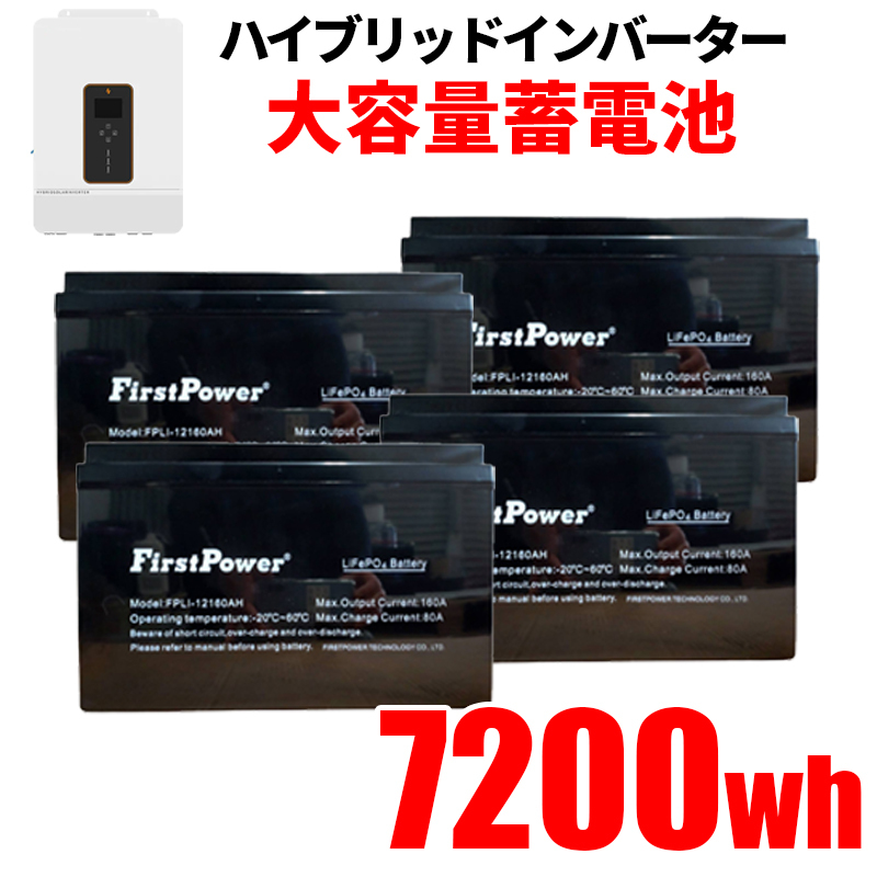 ハイブリッドインバーター用 蓄電池 7200Wh (12V 150Ah×4) リン酸鉄リチウム電池 サポート無料 SEKIYA