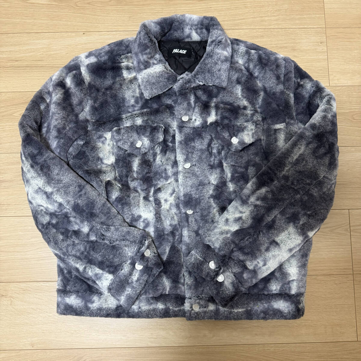 新品 未使用 PALACE Furry Trucker Jacket Grey パレス ファーリー トラッカー ジャケット グレー Lサイズ ファージャケット アウター