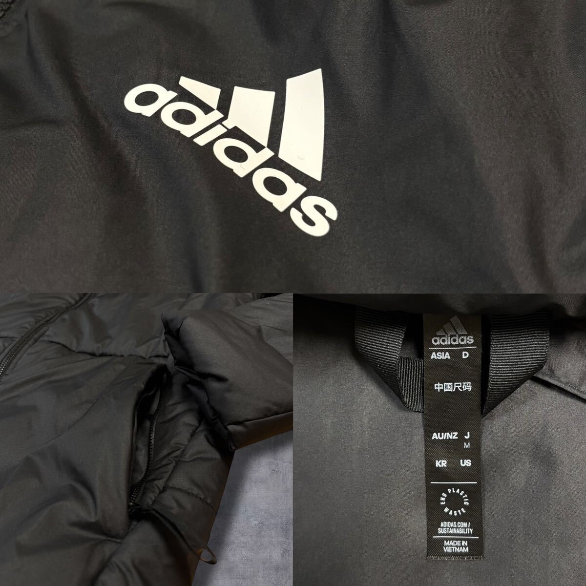 1494 美品 adidas アディダス 中綿ジャケット 黒 M スポーツ 1494 美品 adidas アディダス 中綿ジャケット 黒 M スポーツ