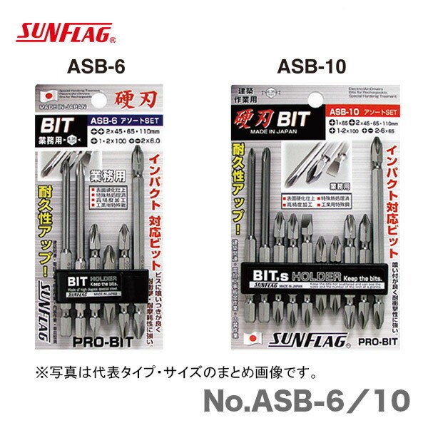 数量限定 〈SUNFLAG〉業務用両頭ビット 10本組　No.ASB-10