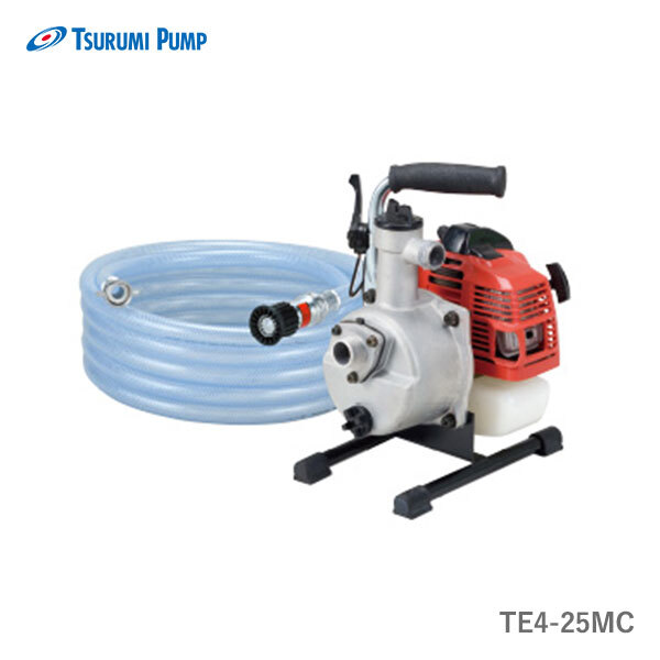 〈ツルミ〉TE4-25MC 排水用エンジンポンプ TE型 口径25mm ツルミポンプ TE4-25MC 代引不可