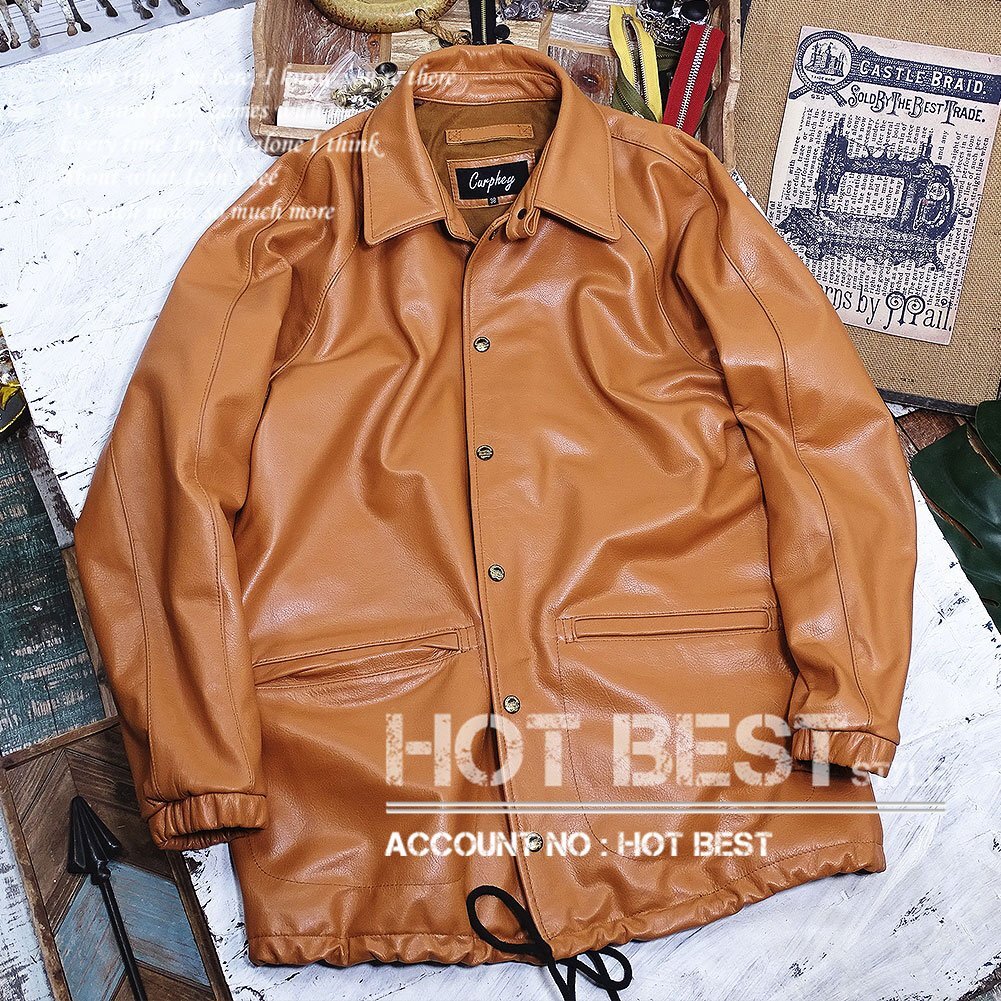  highest grade 1.2mmkau hyde American Casual men's leather jacket designer's coach jacket Italian leather cow leather [L]CBY654