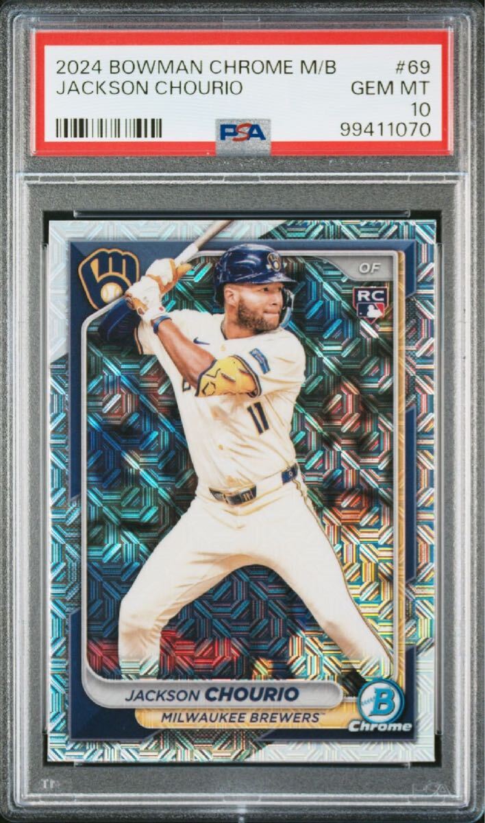 【PSA10】Topps 2024 bowman chrome mega Jackson chourio ?69 ジャクソン?チョウリオ RC MOJO Refractor '24シーズン 最年少20/20達成