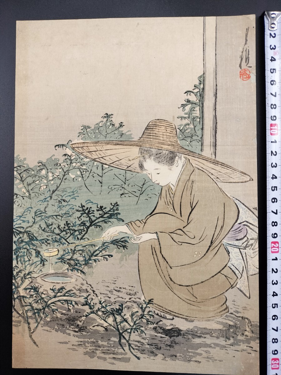 [ genuine work ].. genuine article ukiyoe woodblock print tail shape month .[ Edo beautiful person ] warrior picture Meiji period .. preservation is good Kiyoshi person year person sphere . katsura tree boat half old wide industry month ..... britain .