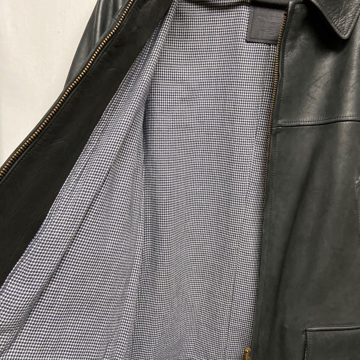 [STUSSY Stussy ] кожаный жакет XL размер чёрная кожа WALDES молния 2411oki h