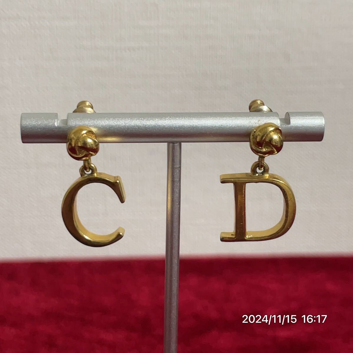 Dior クリスチャン ディオール DCロゴ ゴールドカラー ピアス イヤリング アクセサリー_画像5