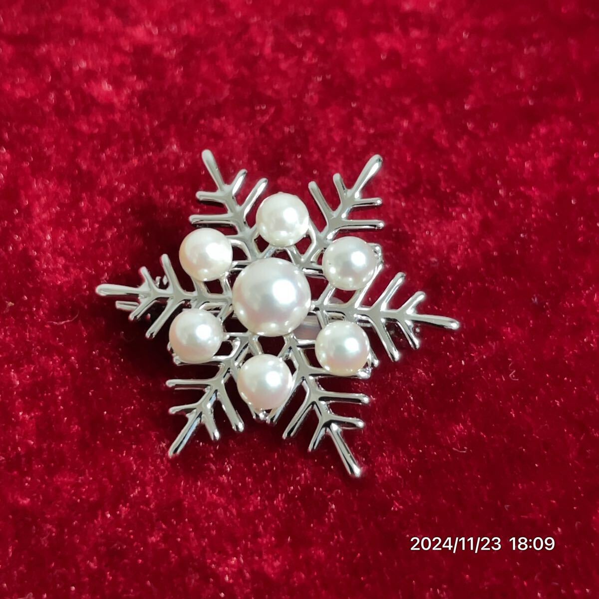 ミキモト MIKIMOTO ブローチ 雪の結晶 1000円〜 美品 SILVER シルバー MIKIMOTO ミキモト 雪の結晶