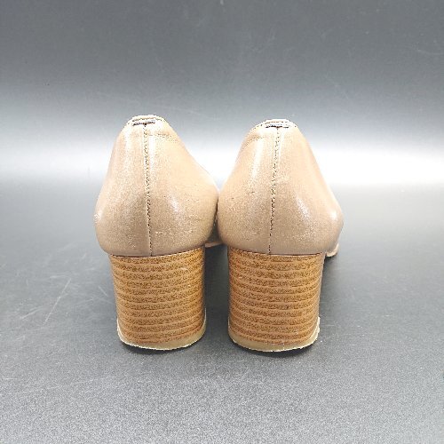 ◇ BEAUTY&YOUTH UNITED ARROWS スクエアトゥ チャンキーヒール パンプス サイズ37 ベージュ レディース E_画像3