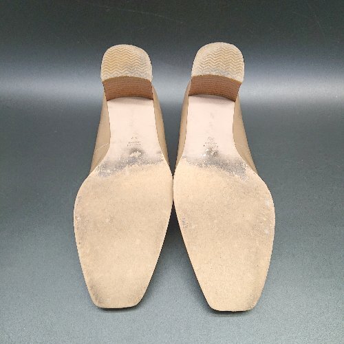 ◇ BEAUTY&YOUTH UNITED ARROWS スクエアトゥ チャンキーヒール パンプス サイズ37 ベージュ レディース E_画像6