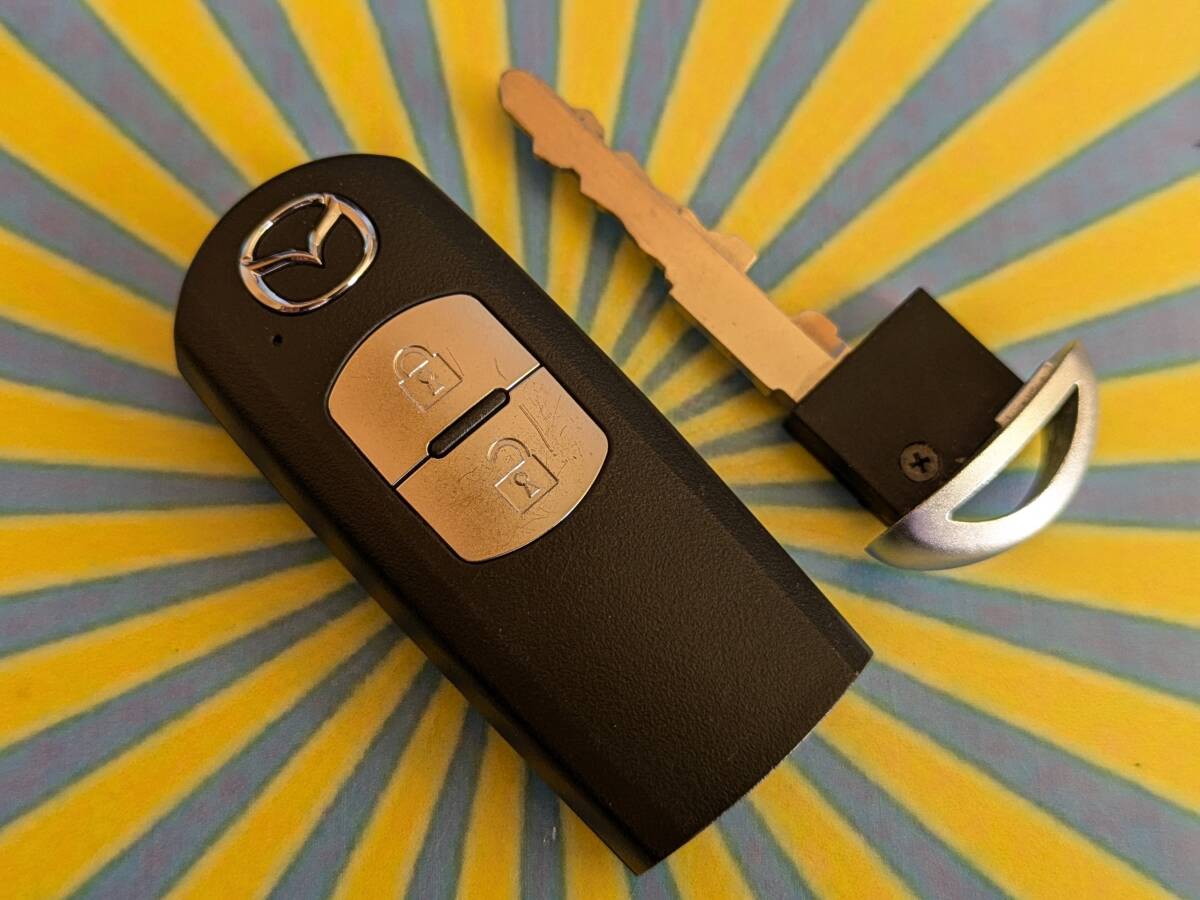 ◆C4275 マツダ純正 スマートキー キーレス キー 2ボタン 007YUUL0635 DJ5FS デミオ で使用 全國一律送料430円～