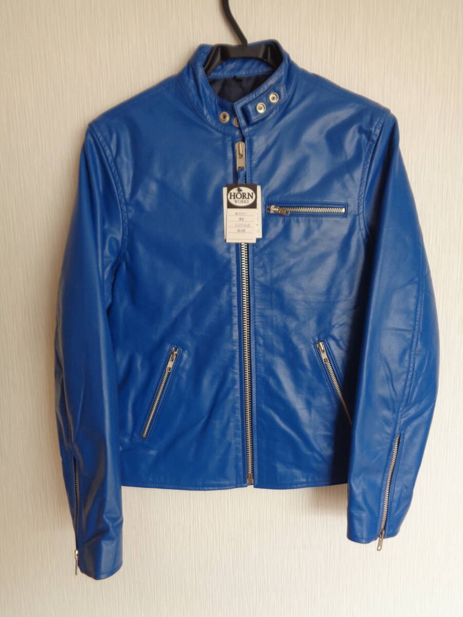【美品】HORN WORKS ライダースジャケット 本革 青 サイクロン Amazon.co.jp: （ホーンワークス）HORN WORKS UKダブル