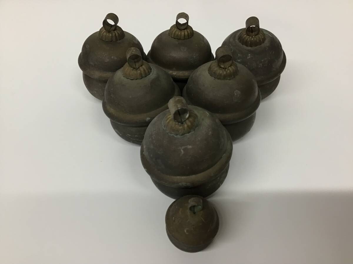 ★H−106★古い鈴　時代鈴　すず　7個まとめて　レトロ　コレクション　 アンティーク　インテリア