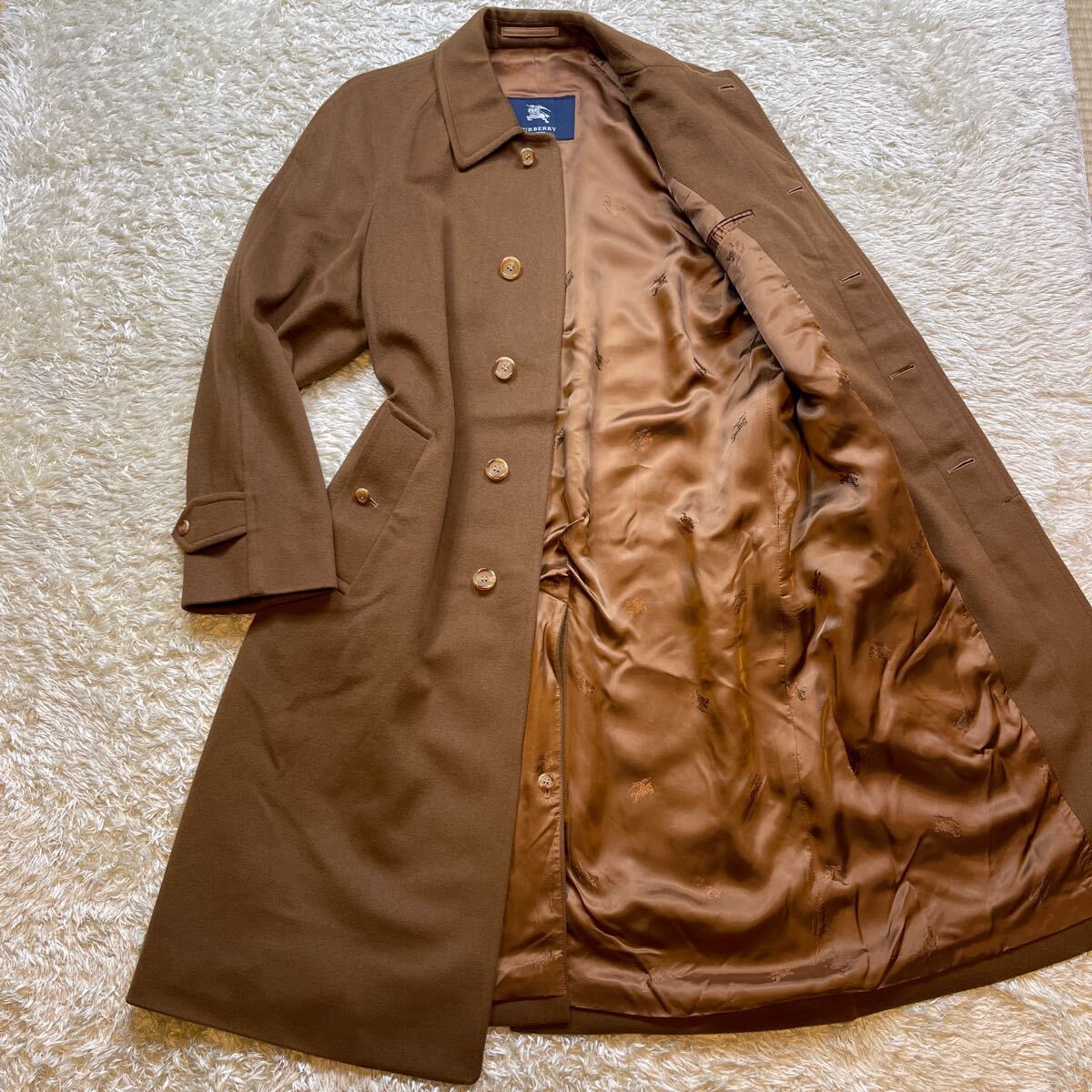 カシミヤ100%/極美品/キャメル色! バーバリーロンドン ステン カシミヤ100%/極美品/キャメル色! バーバリーロンドン ステン