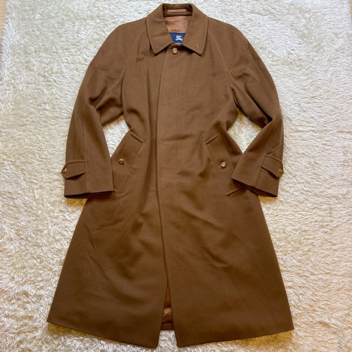 カシミヤ100%/極美品/キャメル色! バーバリーロンドン ステン カシミヤ100%/極美品/キャメル色! バーバリーロンドン ステン