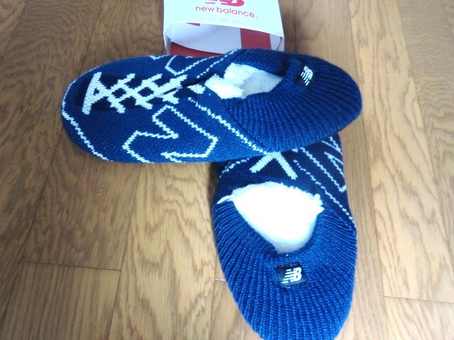  new goods New balance (new balance).... sneakers pattern room socks L(25-27cm) size navy ( men's ) protection against cold 