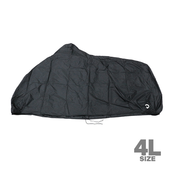 ю 【汎用】 バイク カバー [ 4L ] 撥水 軽量 タフタ ゴム仕様 ブラック 黒 収納袋付き 車體カバー スズキ SX125R
