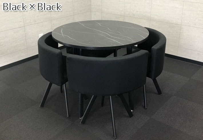 [ outlet ]⑤ круг стол стол комплект quotient . Space Cafe стул комплект Monotone мрамор style роскошный модный интерьер 