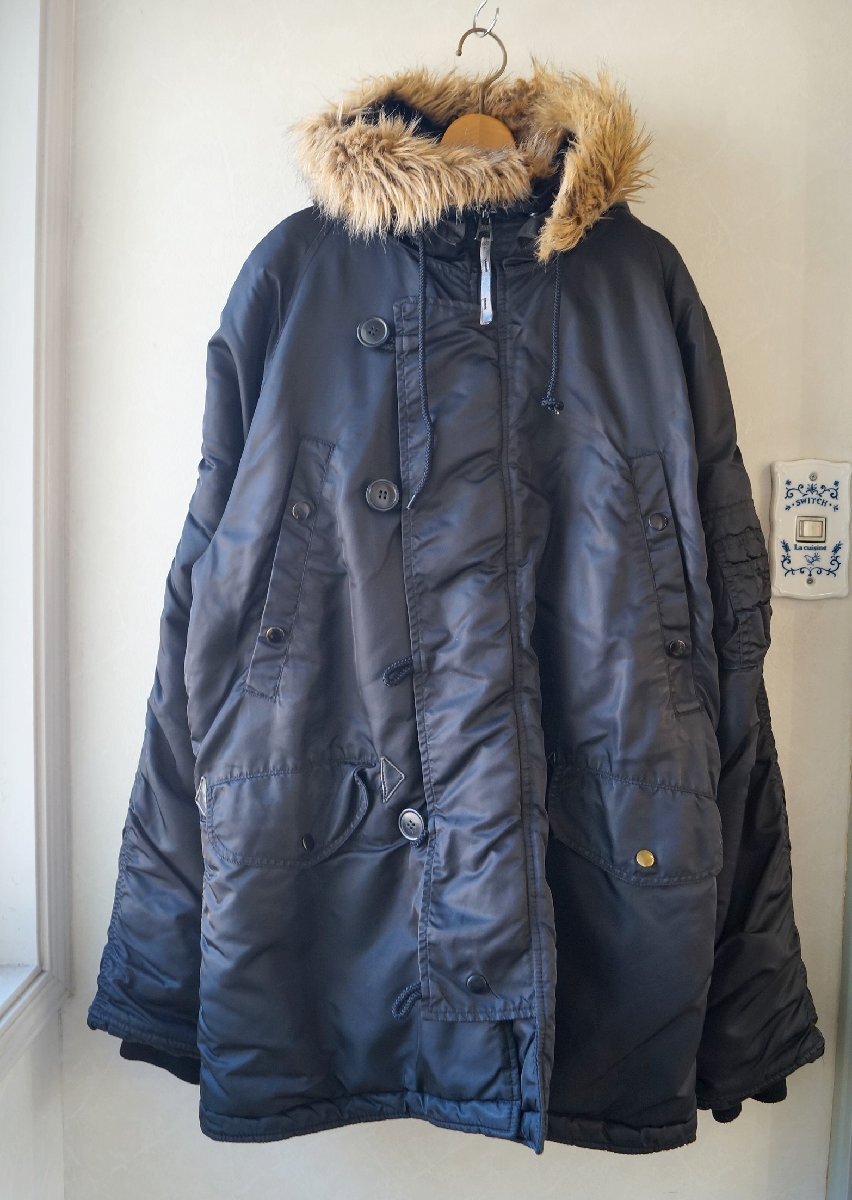 ◆ALPHA INDUSTRIES　アルファ インダストリーズ *ミリタリージャケット コート　黒 M*　古著のgplus広島 2411t2