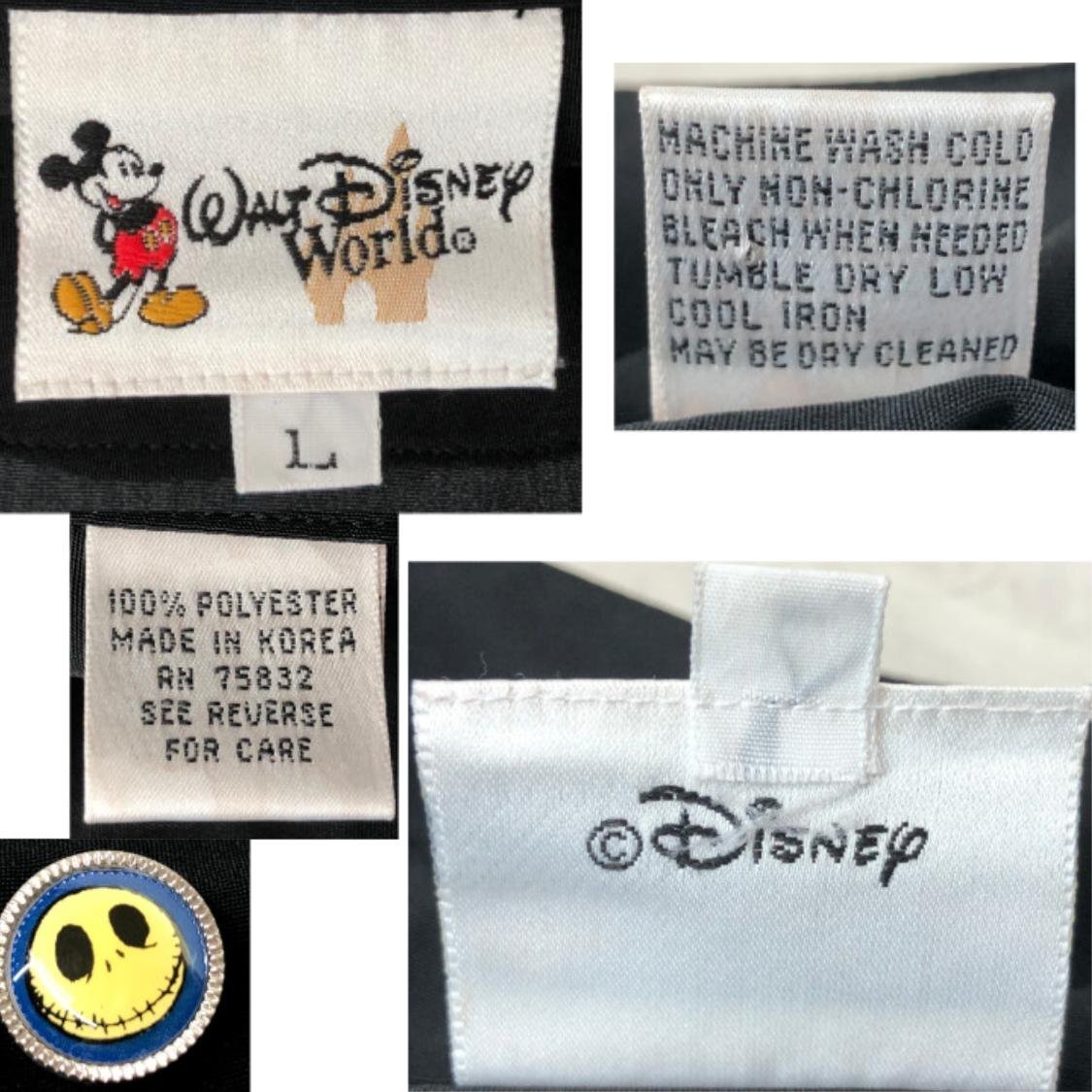 WALT DISNEY WORLD ディズニーワールド 2002年 ナイトメア ビフォア クリスマス ボーリングシャツ SIZE: L ブラック MH632024111407