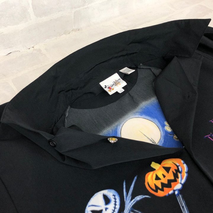 WALT DISNEY WORLD ディズニーワールド 2002年 ナイトメア ビフォア クリスマス ボーリングシャツ SIZE: L ブラック MH632024111407