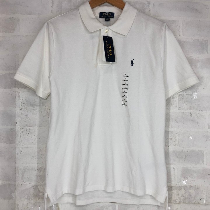 POLO RALPH LAUREN ラルフローレン タグ付き 鹿の子 半袖 ポロシャツ SIZE: キッズ 160 (L 14-16) ホワイト LH632024112802