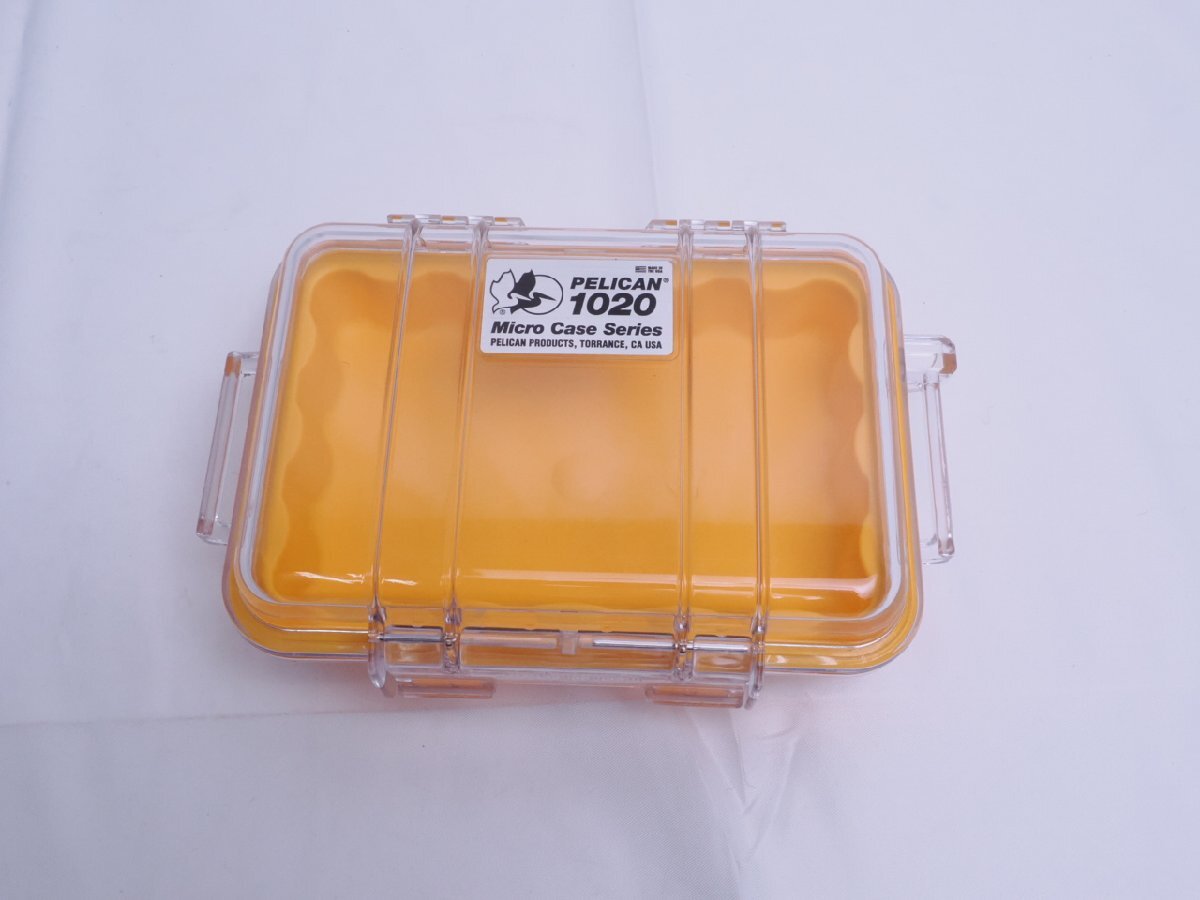 新品 PELICAN 1020 CASE ペリカンケース マイクロケース カラー:イエロー/クリア 外寸:17.3 x 12.1 x 5.4cm ケース用品 [3FQQ-62176]