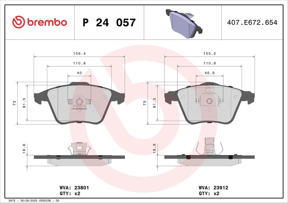 brembo ブレンボ Black Pads ブラック パッド (フロント) アクセラ/アクセラ スポーツ BL3FW 2009/06-2013/10 P24 057 (737201180_画像2