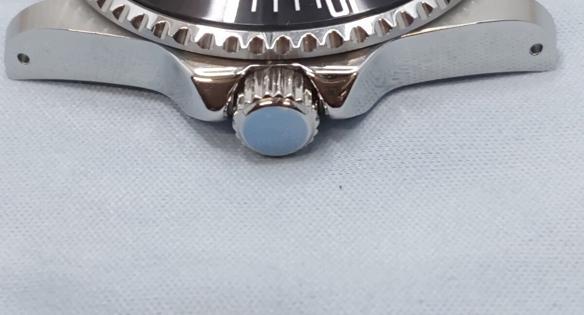 【ベゼルインサート】 アルミ ヴィンテージサブタイプ 39.5mm ケース用 シルバー×ホワイトルミナス 36.5×30.8mm SEIKO MOD