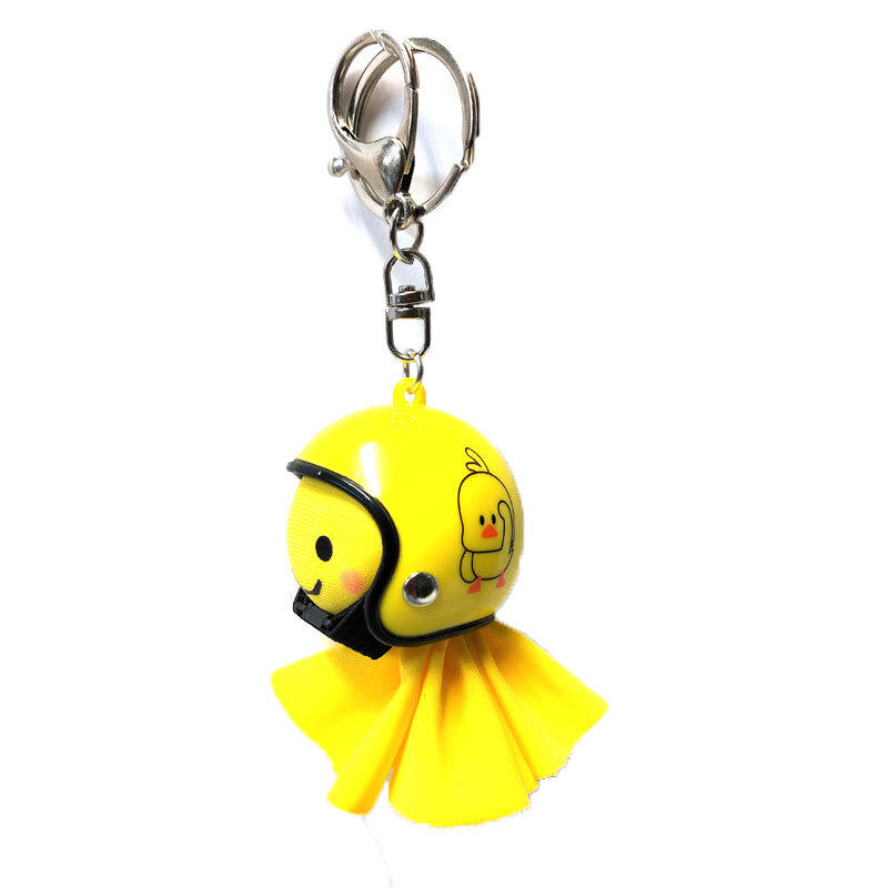 てるぼう＆ヘルメットキーホルダーセット『ひよこ』　雨　梅雨　てるてる坊主 ［TKC-20］