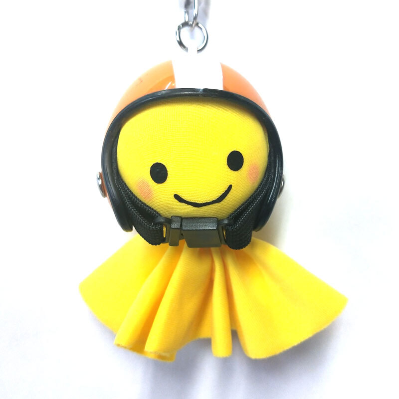 てるぼう＆ヘルメットキーホルダーセット『スター　オレンジ』雨　梅雨　てるてる坊主 ［TKC-30］