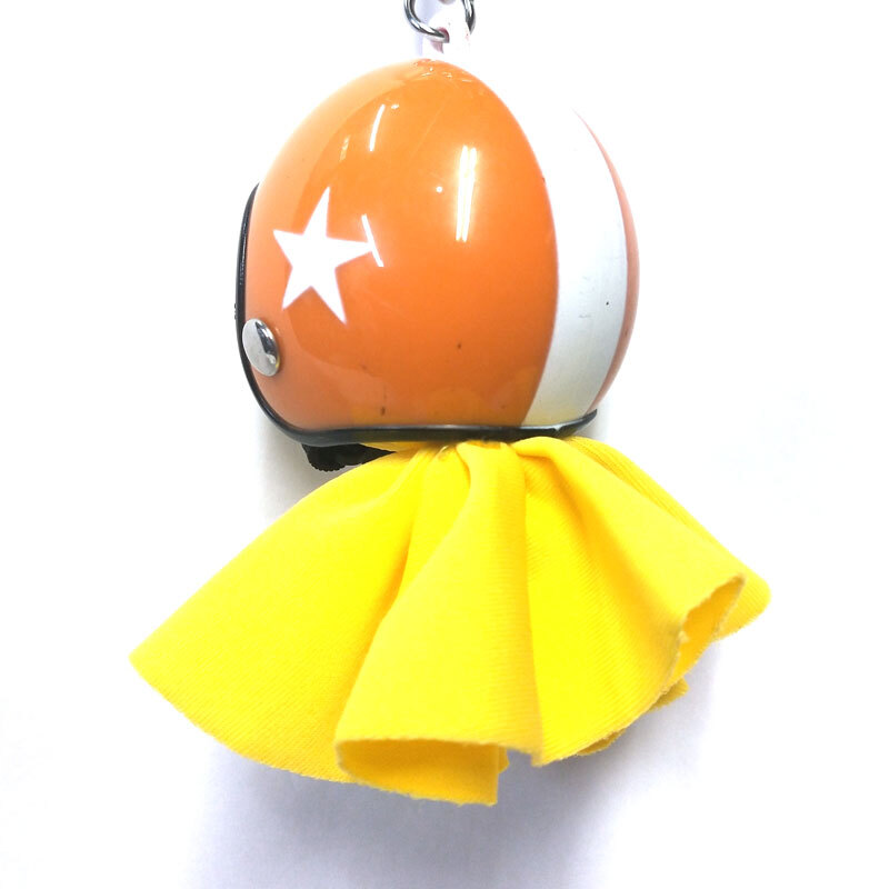 てるぼう＆ヘルメットキーホルダーセット『スター　オレンジ』雨　梅雨　てるてる坊主 ［TKC-30］