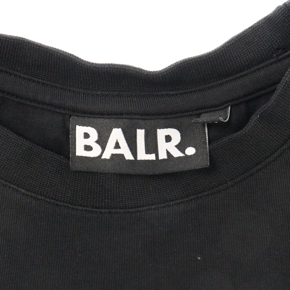 BALR. Borer - front Logo print stretch short sleeves T-shirt cut and sewn black 