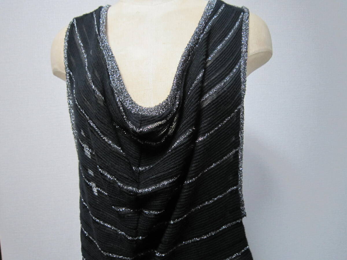 Koji　Tachiyama　stoic　黒とシルバーメタリック★ニット～透け感ワンピース_画像3