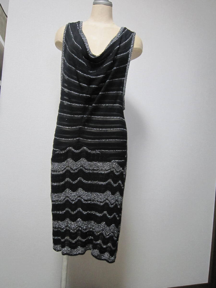 Koji　Tachiyama　stoic　黒とシルバーメタリック★ニット～透け感ワンピース_画像1