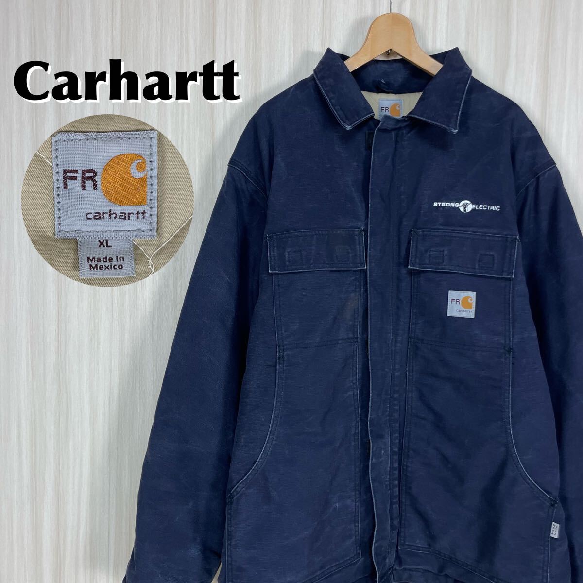 希少 メキシコ製 Carhartt カーハート FRシリーズ 企業ロゴ 中綿 希少 メキシコ製 Carhartt カーハート FRシリーズ 企業ロゴ 中綿
