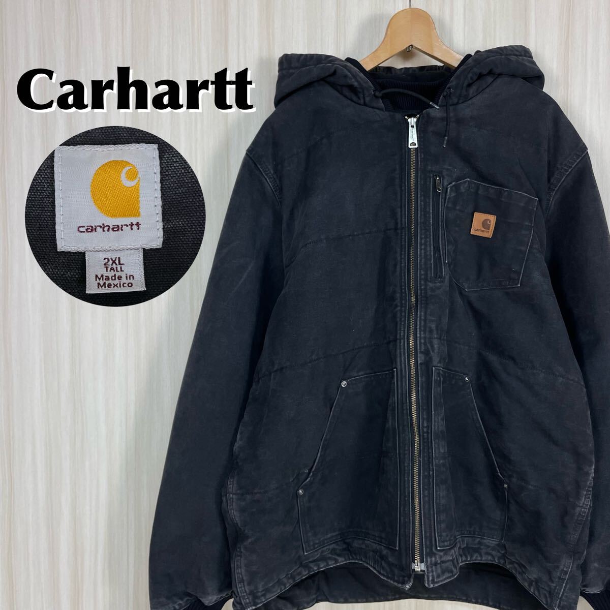希少 メキシコ製 Carhartt カーハート 革ロゴ フリース裏地 希少 メキシコ製 Carhartt カーハート 革ロゴ フリース裏地