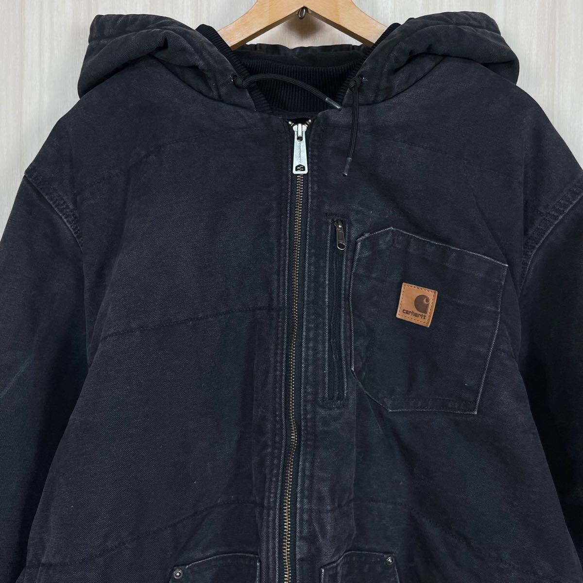 希少 メキシコ製 Carhartt カーハート 革ロゴ フリース裏地 希少 メキシコ製 Carhartt カーハート 革ロゴ フリース裏地
