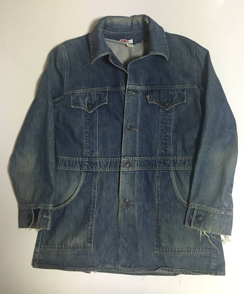 70's Levi's デニム ブッシュ ジャケット L indigo Denim Bush Jacket リーバイス サファリ vintage オレンジタブ ヴィンテージ used 古着