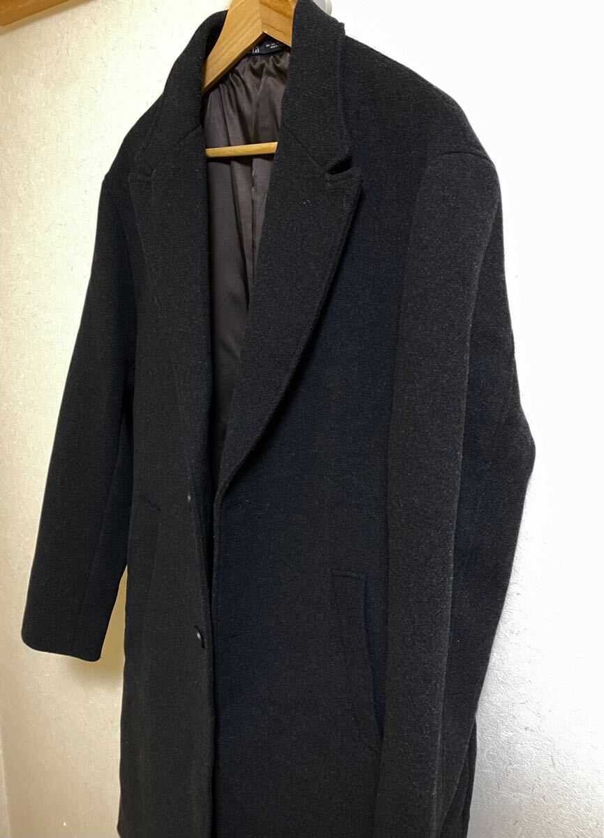 ZARA/チェスターコート/ブラック/サイズL/メンズ|Yahoo ZARA/チェスターコート/ブラック/サイズL/メンズ|Yahoo