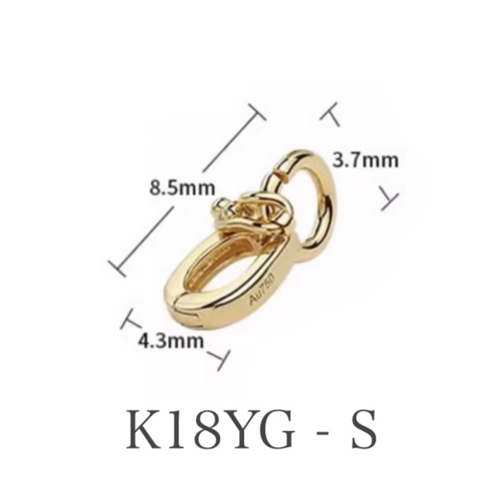 K18 バチカン YG クリッカー パーツ クラスプ オーバル K18YG