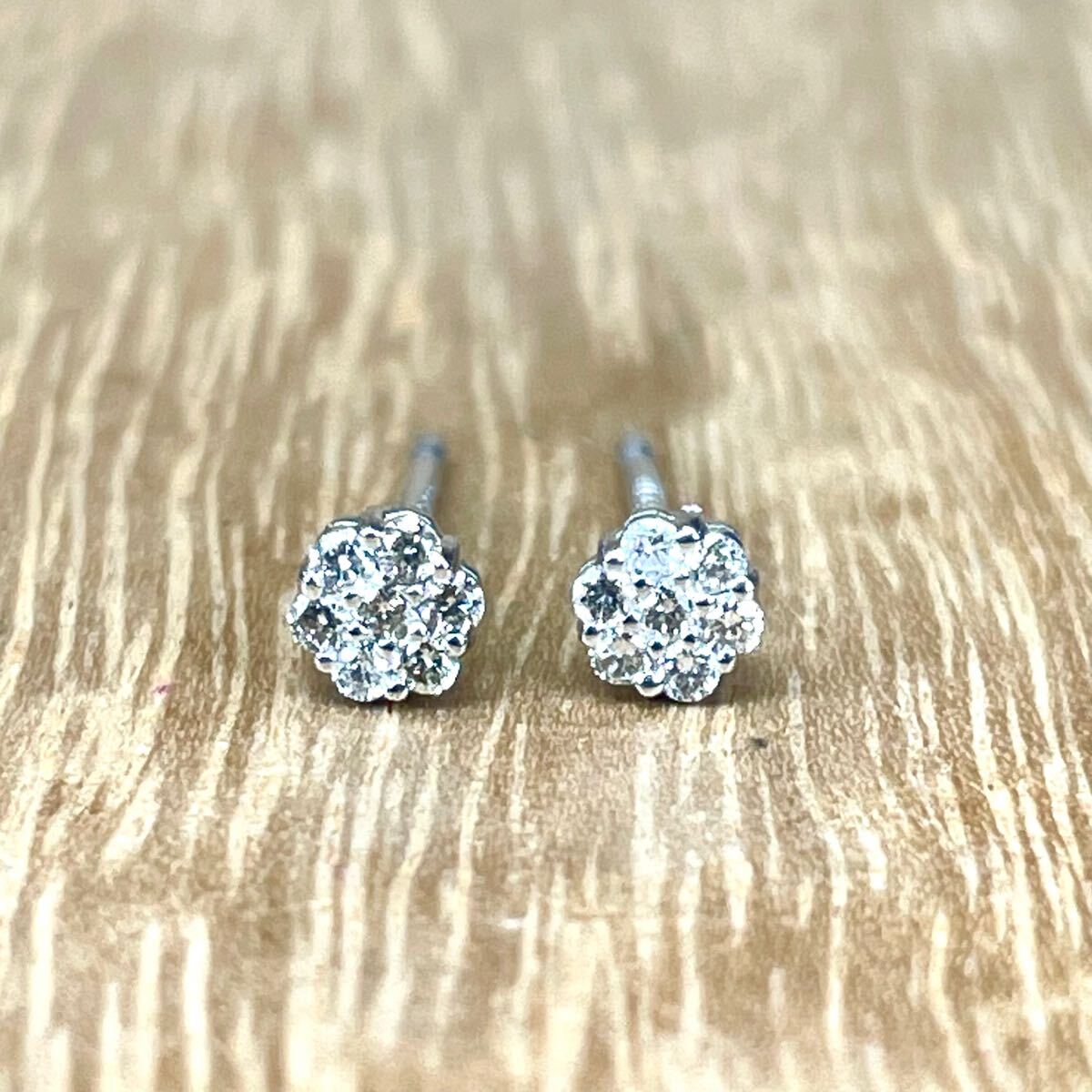可愛い！QVC Pt900 ダイヤ 計0.10ct スタッド ピアス 0.76g M2027