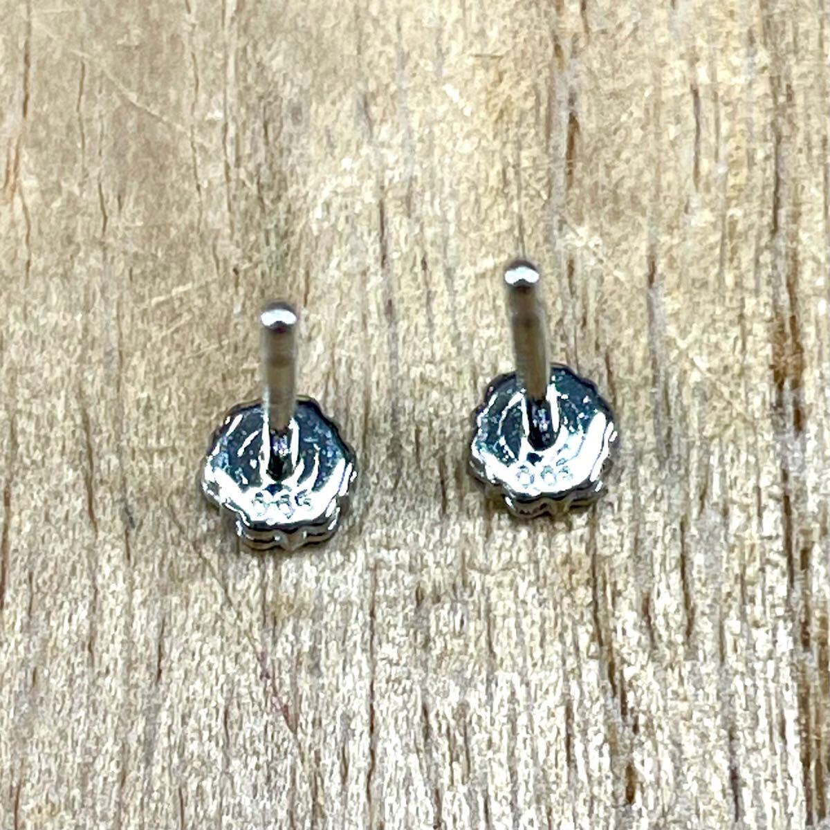 可愛い！QVC Pt900 ダイヤ 計0.10ct スタッド ピアス 0.76g M2027