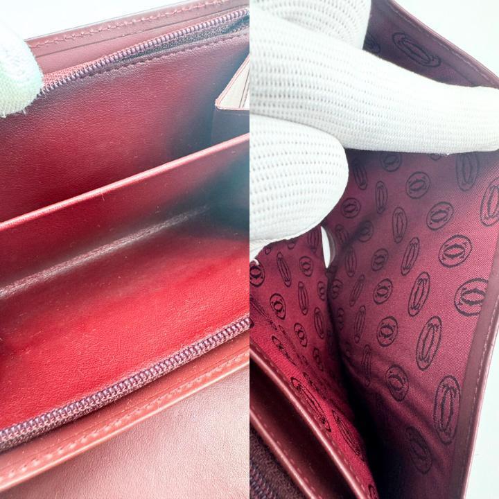 【極上品】Cartier　カルティエ　二つ折り財布　ウォレット　ボルドー