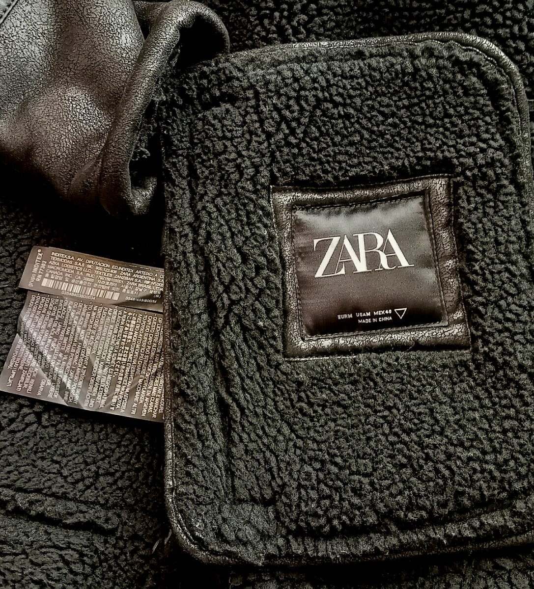 送料込み / ZARA ザラ / フェイクレザー / ムートン ダブル 送料込み / ZARA ザラ / フェイクレザー / ムートン ダブル