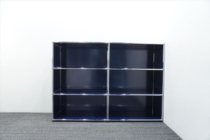 【中古】人気 USMハラー ユニット 2列3段 オープン サイドパンチングパネル W1523 D373 H1095 スティールブル―